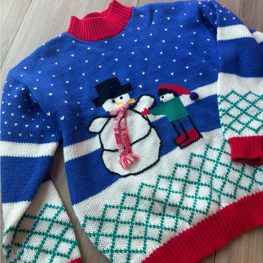 Vintage Snowman knit sweater
